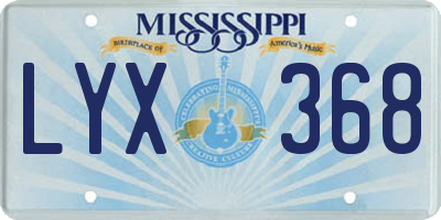 MS license plate LYX368