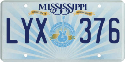MS license plate LYX376