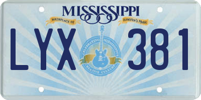 MS license plate LYX381