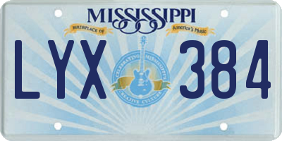 MS license plate LYX384
