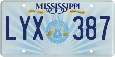 MS license plate LYX387