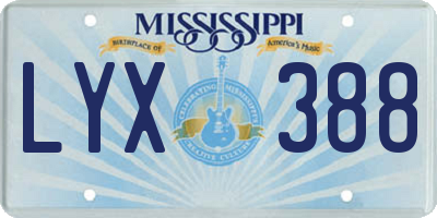 MS license plate LYX388