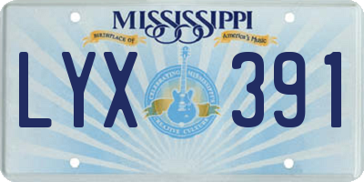 MS license plate LYX391