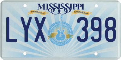MS license plate LYX398
