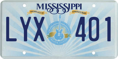 MS license plate LYX401