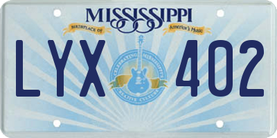 MS license plate LYX402