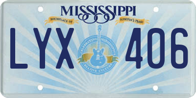 MS license plate LYX406