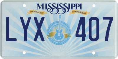MS license plate LYX407