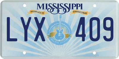 MS license plate LYX409
