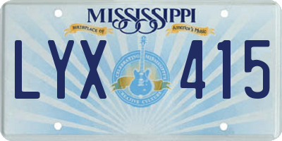 MS license plate LYX415