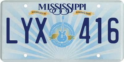 MS license plate LYX416