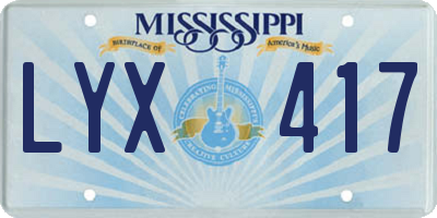 MS license plate LYX417