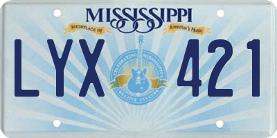 MS license plate LYX421
