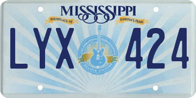 MS license plate LYX424