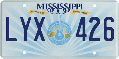MS license plate LYX426