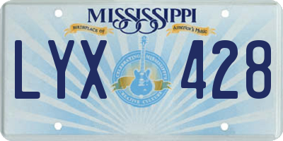 MS license plate LYX428