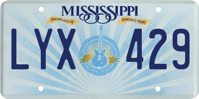 MS license plate LYX429
