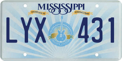 MS license plate LYX431