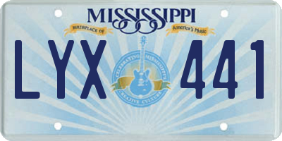 MS license plate LYX441