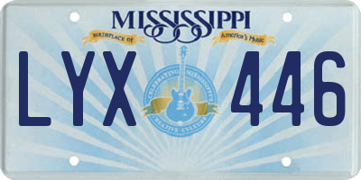 MS license plate LYX446