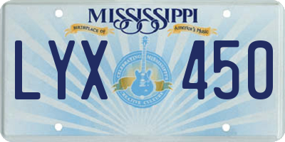MS license plate LYX450