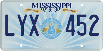 MS license plate LYX452