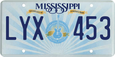 MS license plate LYX453