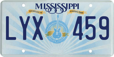 MS license plate LYX459