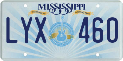 MS license plate LYX460