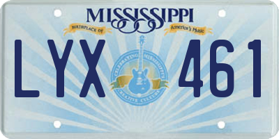 MS license plate LYX461