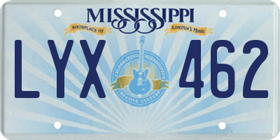 MS license plate LYX462