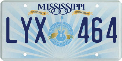 MS license plate LYX464