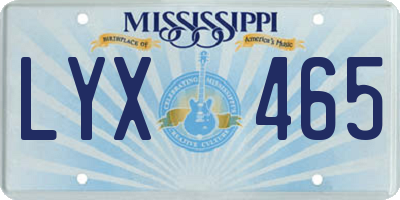 MS license plate LYX465