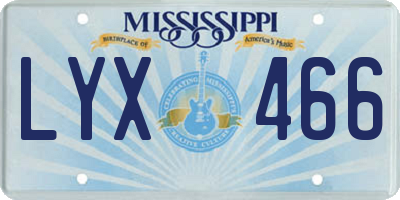 MS license plate LYX466