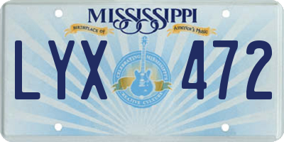MS license plate LYX472