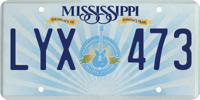 MS license plate LYX473