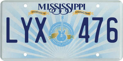 MS license plate LYX476