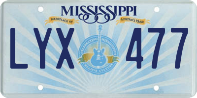 MS license plate LYX477