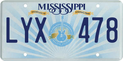 MS license plate LYX478