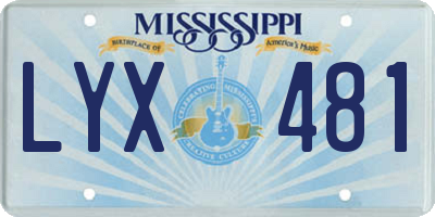 MS license plate LYX481
