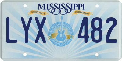 MS license plate LYX482