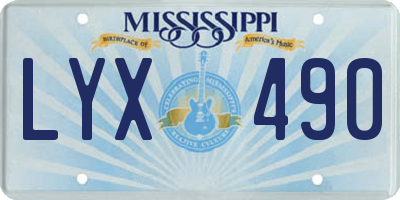 MS license plate LYX490