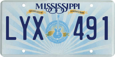 MS license plate LYX491