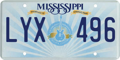 MS license plate LYX496