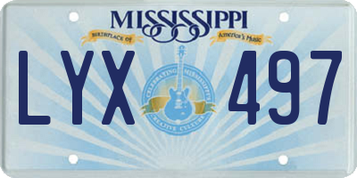 MS license plate LYX497