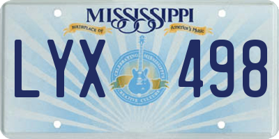 MS license plate LYX498