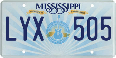 MS license plate LYX505