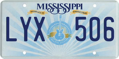 MS license plate LYX506