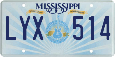 MS license plate LYX514