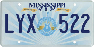 MS license plate LYX522